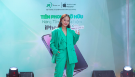 Rima Thanh Vy ghé sự kiện mở bán của 24hStore sắm iPhone 14 Pro Max 