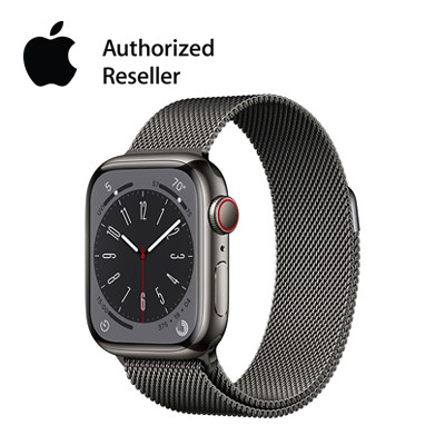 apple watch series 8 - 41mm - lte - mặt thép, dây thép | chính hãng vn/a