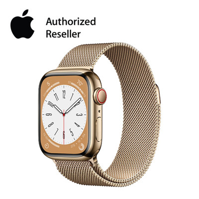 apple watch series 8 - 41mm - lte - mặt thép, dây thép | chính hãng vn/a
