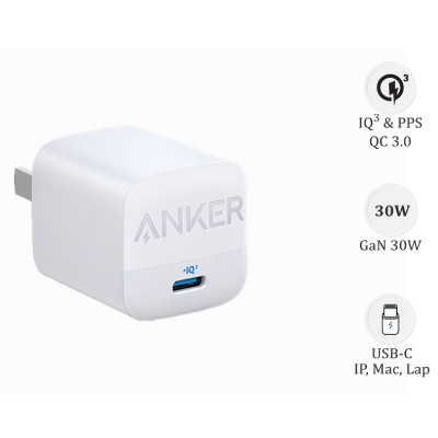 Cốc Sạc Anker 313 Charger A2639 PD 30W USB-C