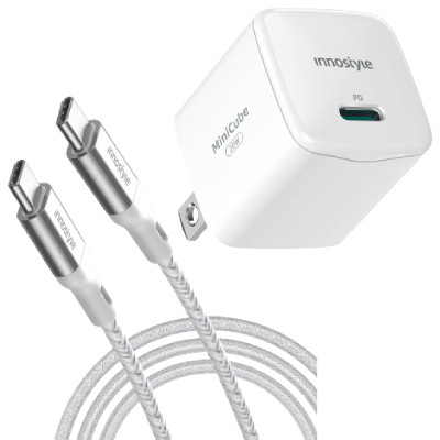 Combo Cốc sạc nhanh Innostyle Ultra Minicube 20W và Cáp Innostyle PowerFlex C to C