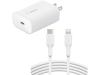 Combo Cốc sạc nhanh Belkin 25W USB-C và Cáp Belkin Type-C to Lightning 30W vỏ nhựa 1M