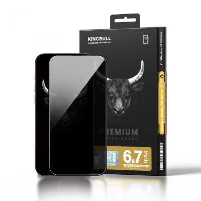 Dán cường lực chống nhìn trộm iPhone 16 Plus/15 Plus Mipow Kingbull HD Premium Silk