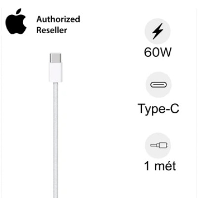 Cáp sạc USB-C to Type-C 60W Apple dây dù 1M | Chính hãng Apple
