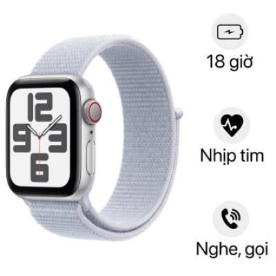 Apple Watch SE 2 2024 - 40mm - LTE - Viền nhôm, dây quấn thể thao | Chính hãng VN/A