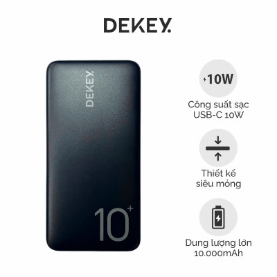 Pin Dự Phòng DEKEY Power Pioneer 10.000mAh USB-C PD Power Bank 10W