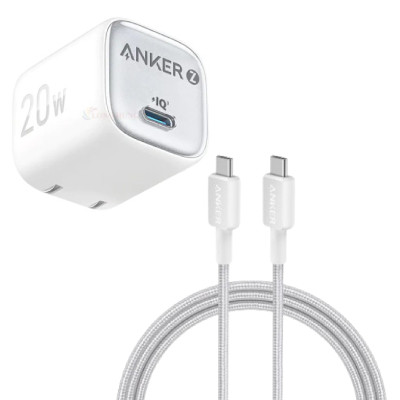 Combo Cốc sạc Anker Zolo 1C 20W A2699 và Cáp Anker 322 C to C A81F6
