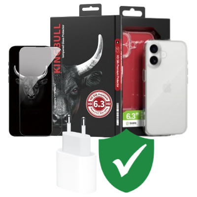 Combo VIP iPhone 17 (Cốc 20W APPLE+Dán KINGBULL+Ốp MIPOW+VIP 1 đổi 1 12 Tháng)
