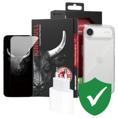 Combo VIP iPhone Air (Cốc 20W APPLE+Dán KINGBULL+Ốp MIPOW+VIP 1 đổi 1 12 Tháng)