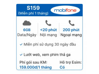 Sim 4G Mobifone S159 6GB/ngày - 1 tháng