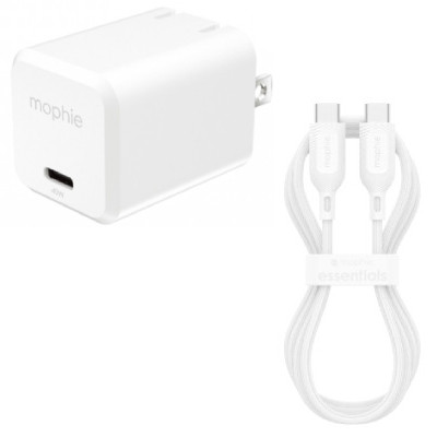 Combo Cốc sạc Mophie Essentials PD 40W 1C và Cáp Mophie Essential C to C 60W