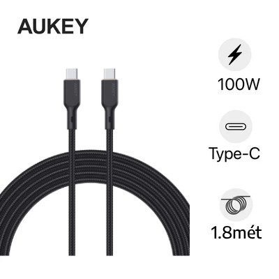 Cáp sạc Aukey CB-KCC102 C-C Circlet Blink 1.8M