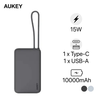 Pin dự phòng Aukey PB-Y53 Spark Sling 10000mAh 15W kèm cáp USB-C