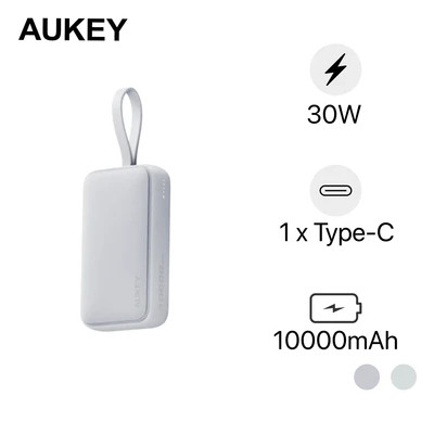 Pin dự phòng Aukey PB-Y61 Spark Sling Neo 10000mAh 30W kèm cáp USB-C