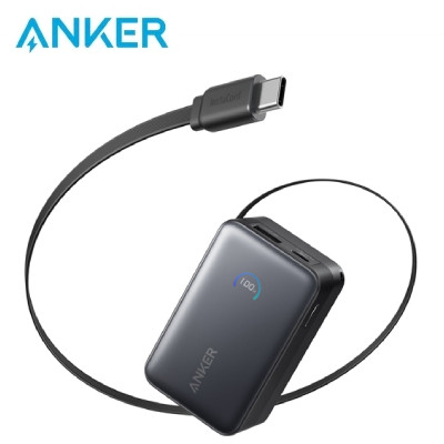 Pin dự phòng Anker Nano 10000mAh 45w 1C1A tích hợp cáp USB-C A1638