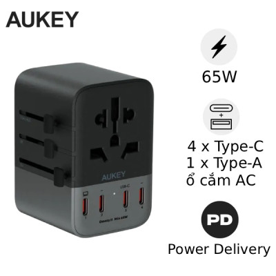 Củ sạc đa năng Aukey PA-TA08A PD65W nhiều cổng