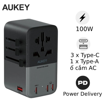 Củ sạc đa năng Aukey PA-TA09A PD100W nhiều cổng