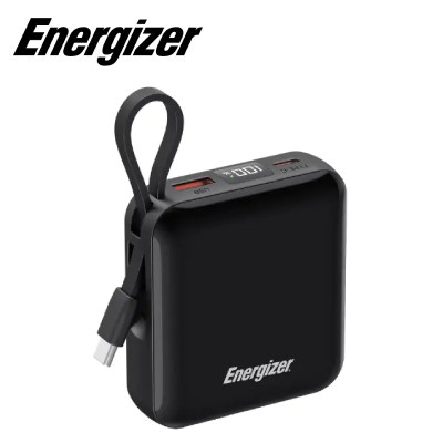 Pin dự phòng Energizer 10.000mAh 22.5W tích hợp cáp USB-C UE10095PQBK