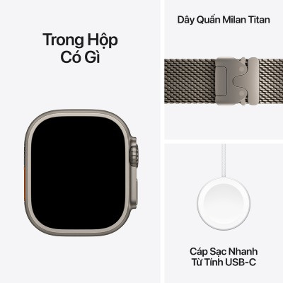 Apple Watch Ultra 4 49mm GPS + Cellular - Viền Titan dây Milan size M 8