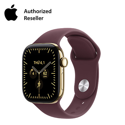 Apple Watch Series 12 42mm GPS + Cellular - Viền Titan, Dây Cao Su Size M/L Vàng Óng