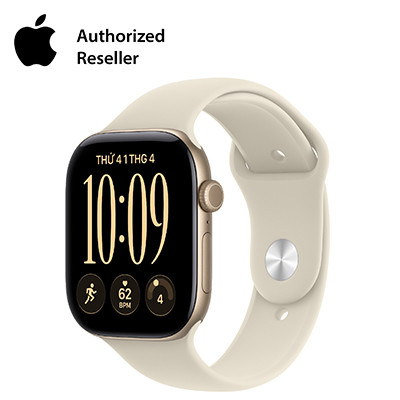 Apple Watch Series 12 46mm GPS + Cellular - Viền Nhôm, Dây Cao Su Size M/L Vàng Nhạt