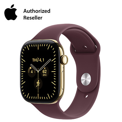 Apple Watch Series 12 46mm GPS + Cellular - Viền Titan, Dây Cao Su Size M/L Vàng Óng