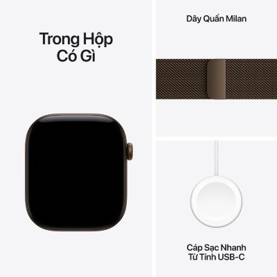 Apple Watch Series 12 46mm GPS + Cellular - Viền Nhôm, Dây Milan Size S/M 8