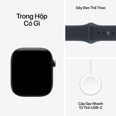 Apple Watch Series 12 46mm GPS + Cellular - Viền Titan, Dây Cao Su Size M/L 8