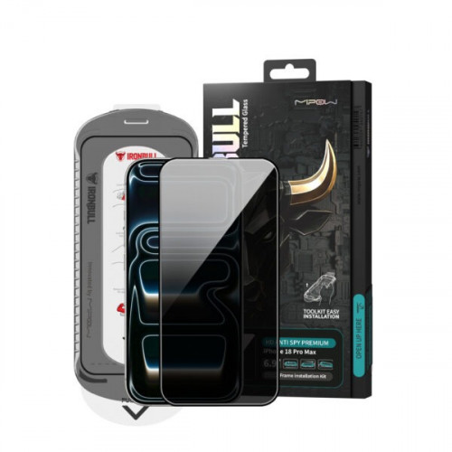 Cường lực chống nhìn trộm iPhone 18 Pro Max Mipow Ironbull HD Premium Silk