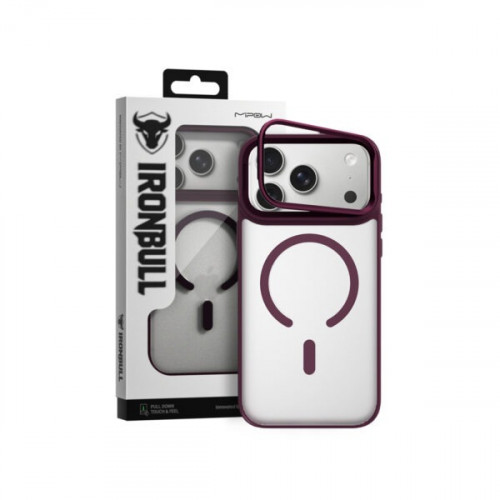 Ốp lưng MagSafe iPhone 18 Pro Max Mipow Ironbull MATTEX tích hợp giá đỡ camera Đỏ