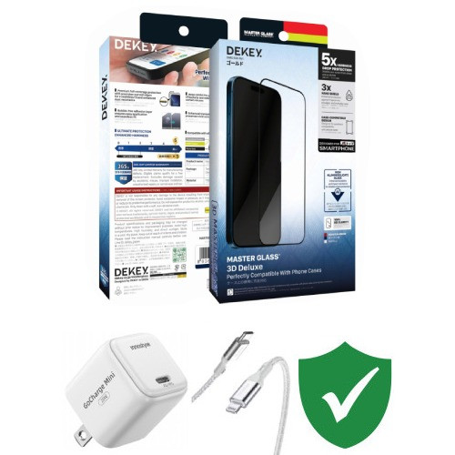 Combo quà VIP cho iPhone 12/12 Pro cũ (Cốc 20W+Cáp C to L Innostyle+Dán DEKEY+VIP 1 đổi 1 12 Tháng)