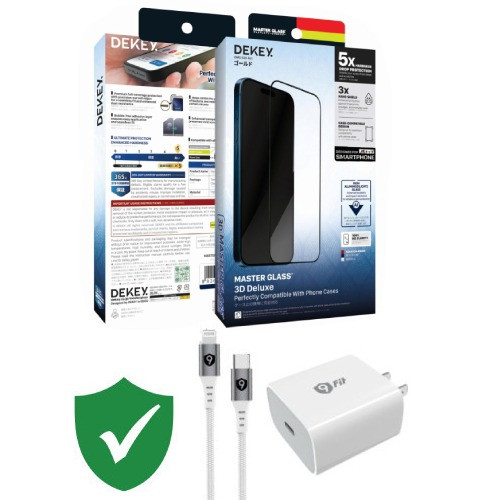 Combo VIP iPhone 12/12 Pro cũ (Cốc 20W+Cáp C to L 9fit+Dán Dekey+VIP 1 đổi 1 12 Tháng)