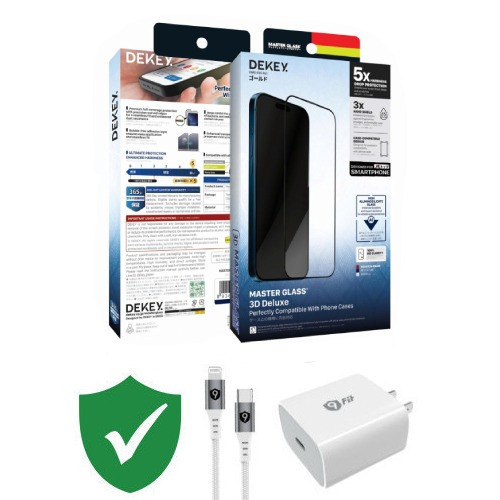 Combo VIP iPhone 13/ 13 Pro cũ (Cốc 20W+Cáp C to L 9FIT+Dán DEKEY+VIP 1 đổi 1 12 Tháng)