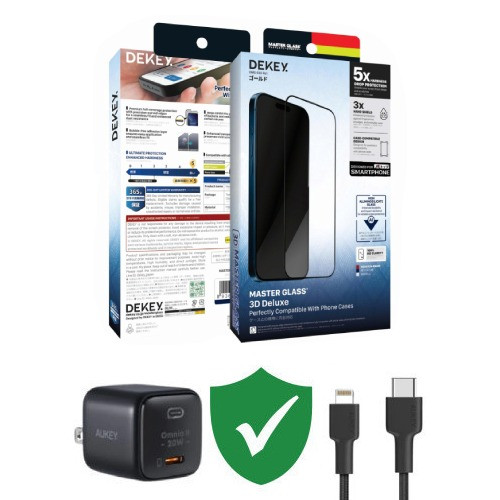Combo VIP iPhone 13/ 13 Pro cũ (Cốc 20W+Cáp C to L Aukey+Dán DEKEY+VIP 1 đổi 1 12 Tháng)