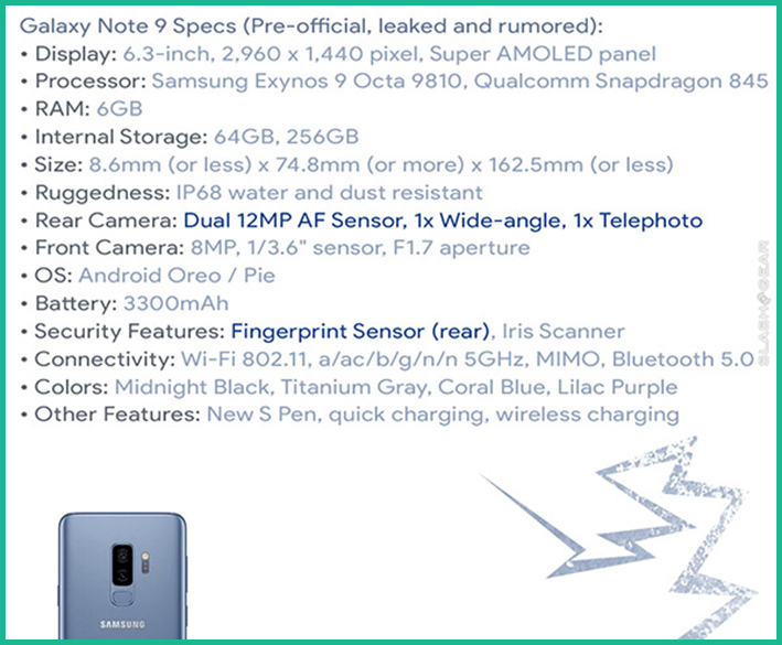 thong tin moi ve cau hinh cua samsung galaxy note 9 hinh anh 3