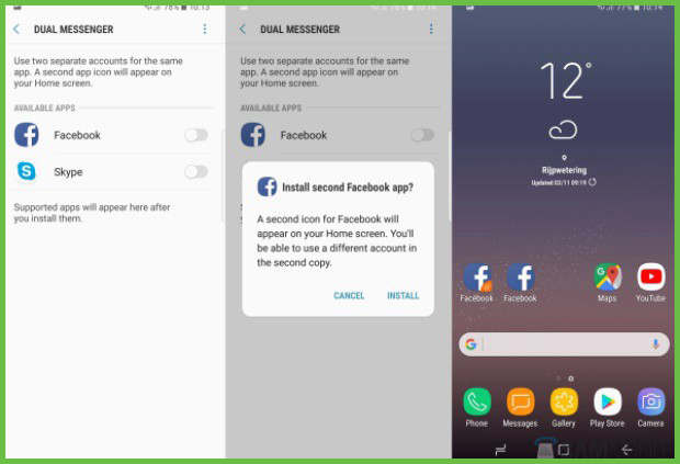 Cách truy nhập bằng 2 tài khoản cùng lúc trên Facebook của Samsung Galaxy S8 tinh nang dac biet cua samsung galaxy s8 sau khi cap nhat android oreo hinh anh 2