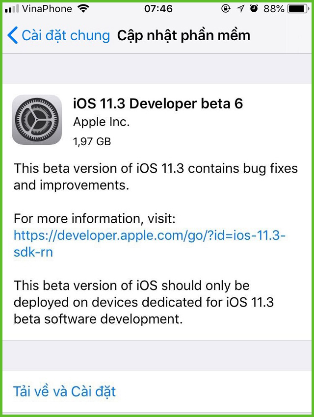 cach cap nhat ios 11 3 beta 6 cho dien thoai iphone hinh anh 1