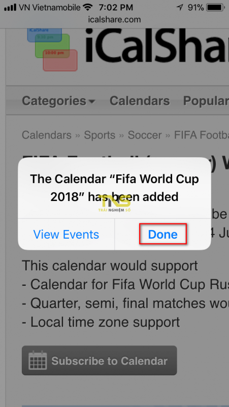 cach them lich thi dau world cup 2018 vao iphone