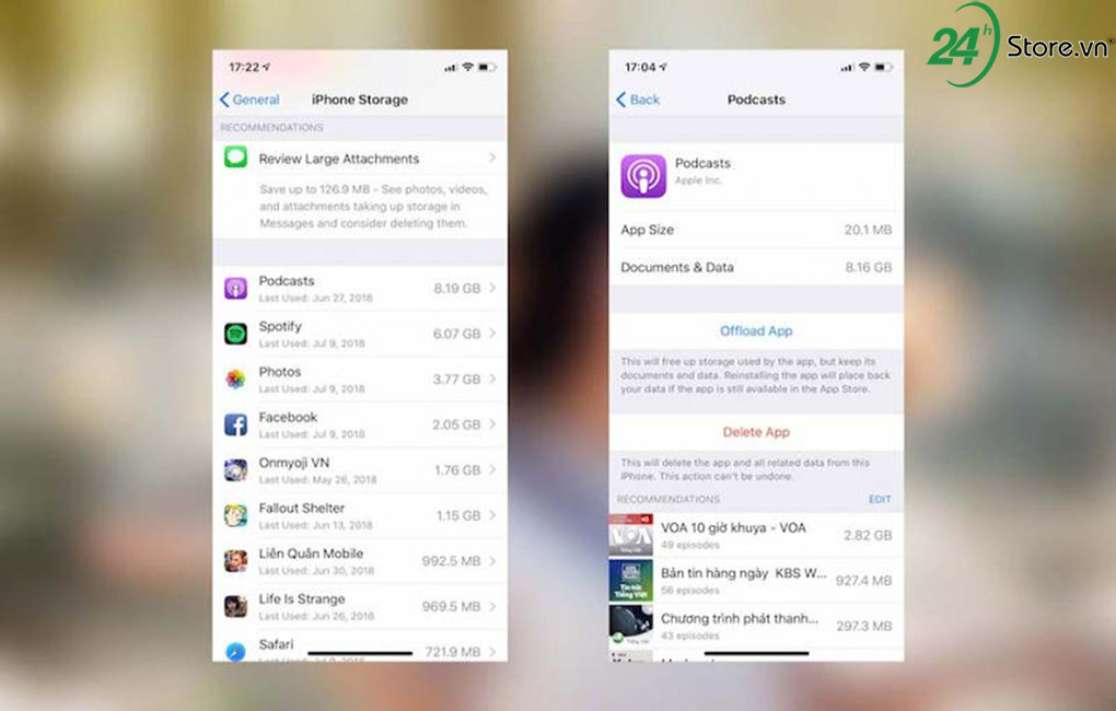 Mẹo tiết kiệm bộ nhớ iPhone thông qua tính năng Offload meo tiet kiem bo nho iphone thong qua tinh nang offload