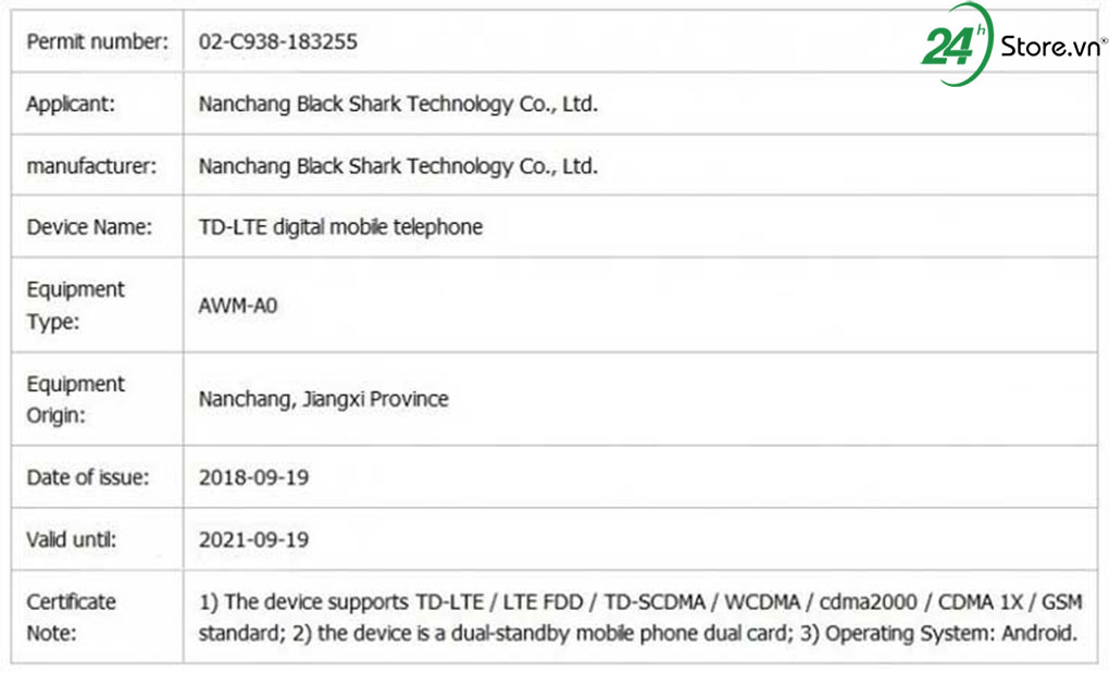 xiaomi black shark 2 duoc he lo tren trang tenaa