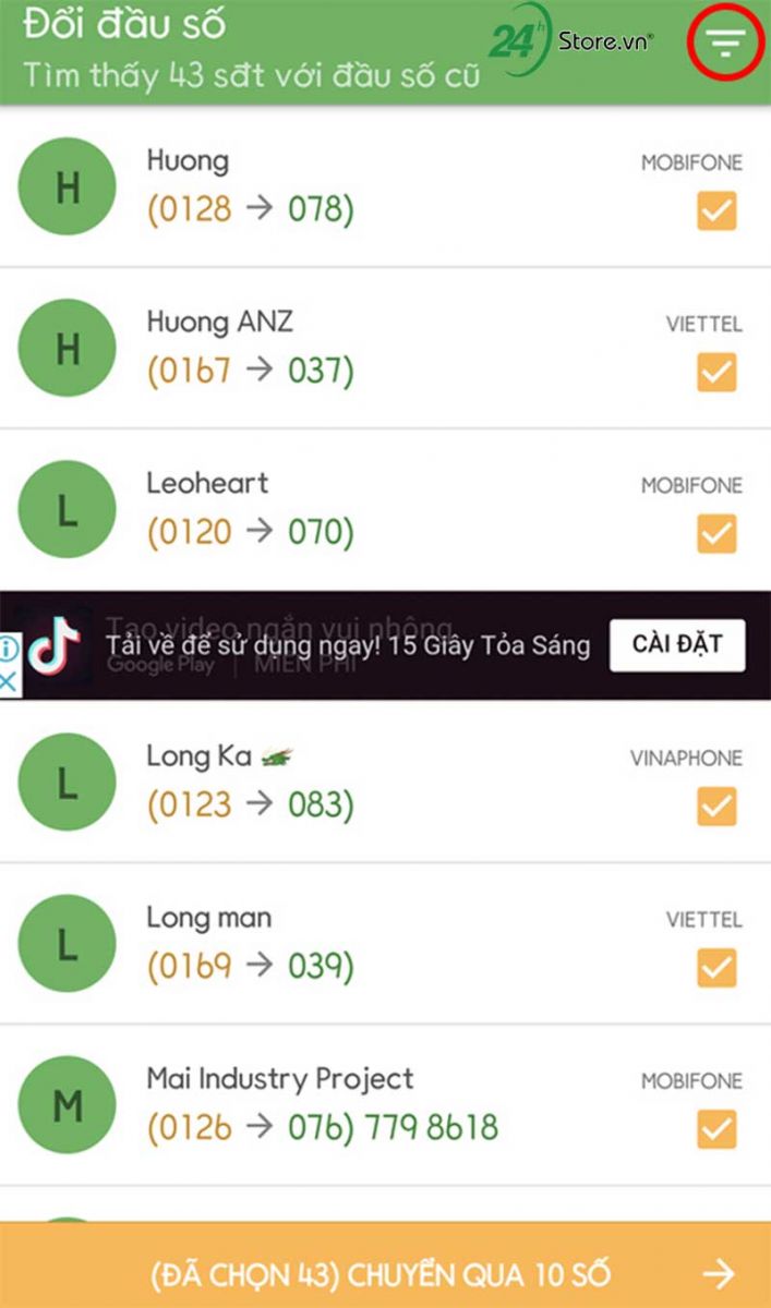 Đã có ứng dụng chuyển danh bạ 11 số thành 10 số tự động chuyen danh ba 11 so thanh 10 so cuc don gian
