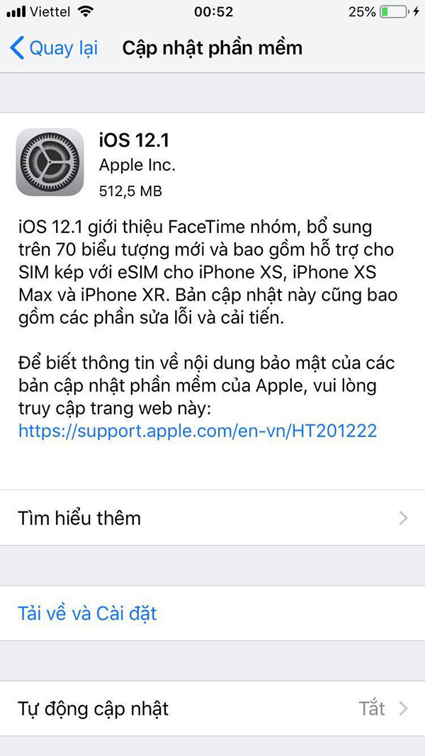 Đã có iOS 12.1 chính thức – Hướng dẫn tải và cài đặt cho iPhone, iPad cai dat ios 12.1 chinh thuc cho iphone, ipad