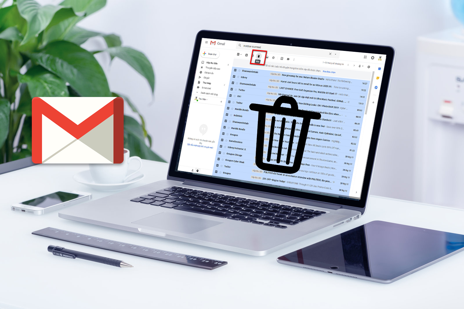 bi quyet xoa toan bo email chua doc