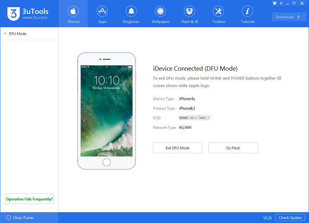 Khởi động ứng dụng 3uTools