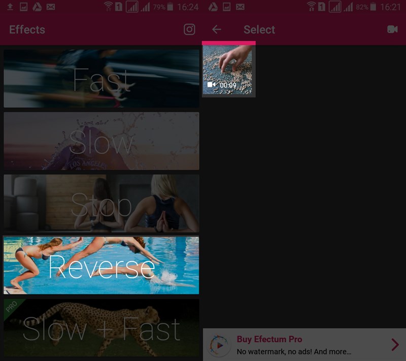 tao video dau nguoc tren dien thoai