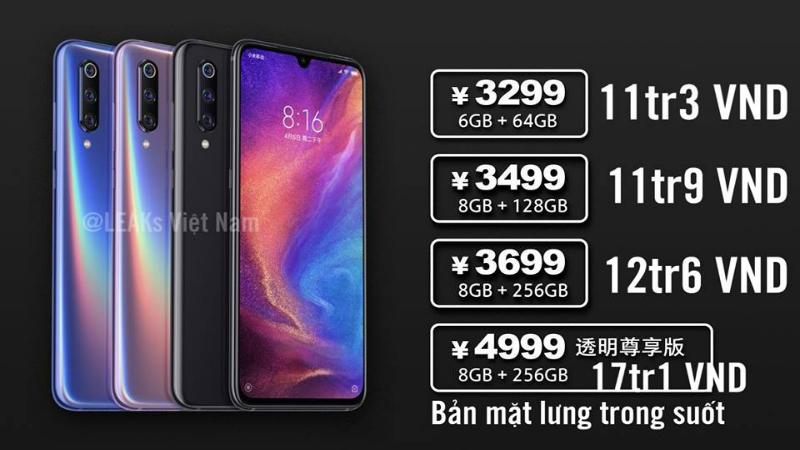 Lộ diện giá bán Xiaomi Mi 9 từ 11 triệu đồng xiaomi mi 9 explorer edition cuc hot voi gia chi tu 17 trieu dong