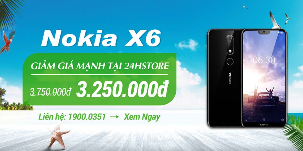 mua nokia x6 tại 24hstore