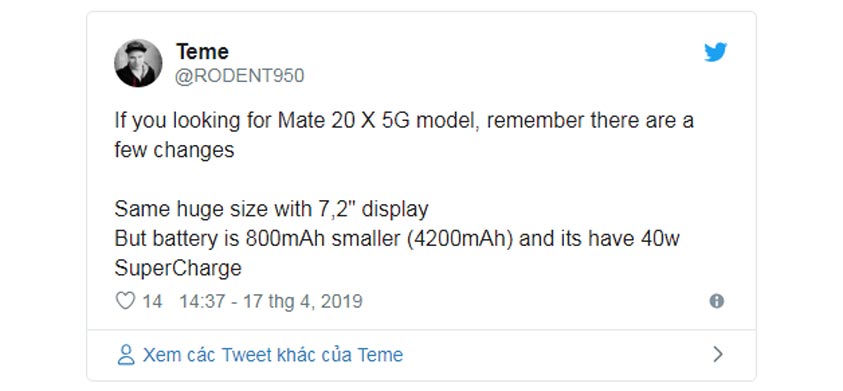 Huawei Mate 20 X 5G sắp được ra mắt 