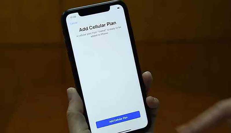 Bước 3: Trình tải kết thúc hãy nhấn vào tùy chọn Add Cellular Plan iphone xr esim 5