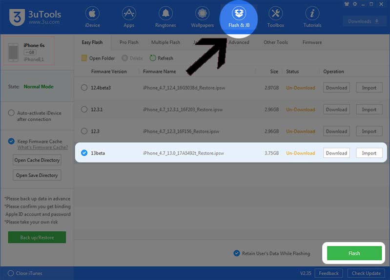 cập nhật ios 13 với 3utools